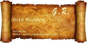 Guld Richárd névjegykártya